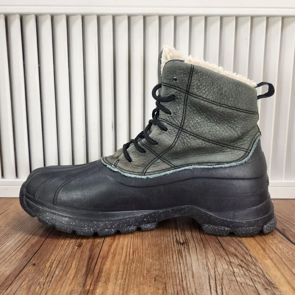 Sperry Duck Float Boots Men Sz 8M Green Leather Rubber Rain Lined Outdoors Ankle